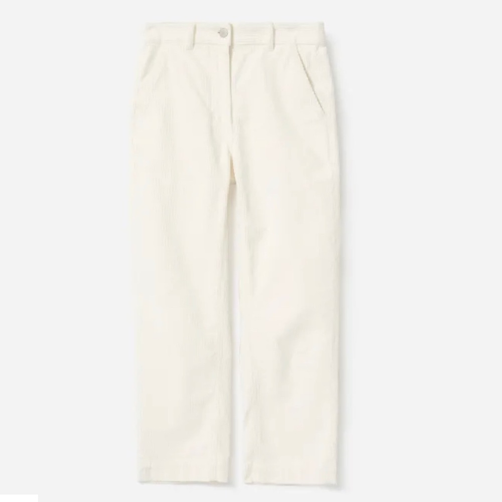 Everlane Corduroy Straight Leg Crop in Bone color - 00